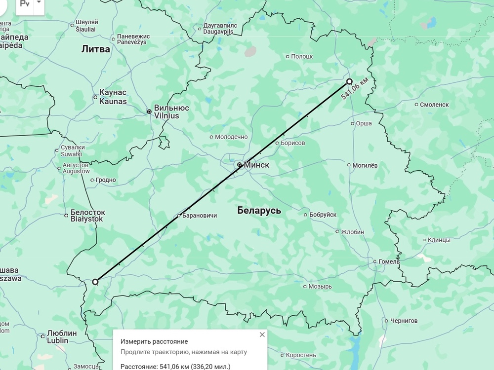 Расстояние от Витебска до Бреста